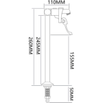 Klaasitäitja Segisti Lauapealne 260mm Roostevaba Teras | Adexa 8P01 - Image 2