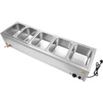 Bain Marie 5xGN1/2 anumad ja kaaned äravoolukraaniga | Adexa BR14045 - Image 3