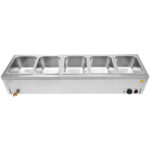 Bain Marie 5xGN1/2 anumad ja kaaned äravoolukraaniga | Adexa BR14045 - Image 6