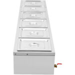 Bain Marie 6xGN1/2 konteinerit ja kaant Äravoolukraaniga | Adexa BR17045 - Image 8