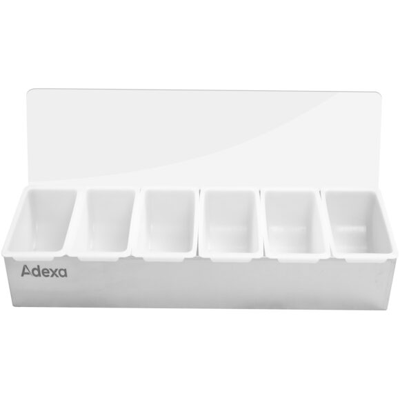 Garneeringu anum / Kastmete anum kaanega, 6 sektsiooni, Roostevaba teras & Plastik | Adexa CHB06 - Image 4