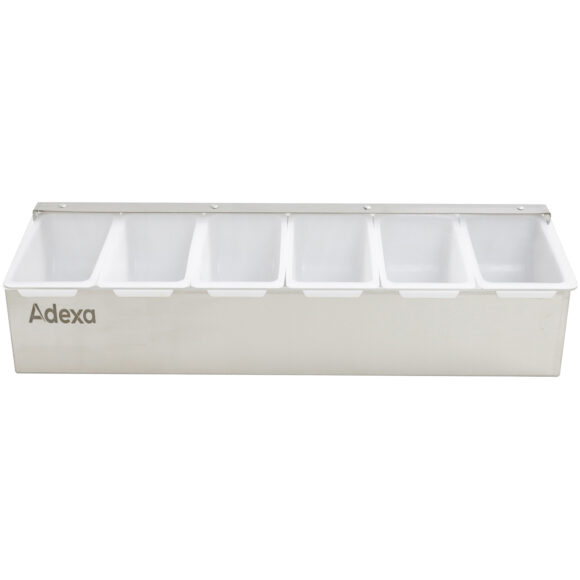 Garneeringu anum / Kastmete anum kaanega, 6 sektsiooni, Roostevaba teras & Plastik | Adexa CHB06 - Image 2