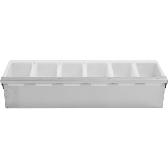 Garneeringu anum / Kastmete anum kaanega, 6 sektsiooni, Roostevaba teras & Plastik | Adexa CHB06 - Image 3
