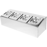 Kastmekonteineri Hoidja, Mis Sisaldab 4 Gn1/6-100 Mm Nõud Ja Kaaneid | Adexa Chd04A