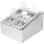 maitseainete hoidja koos 4xGN1/6-100mm pannide ja klapplukkudega | Adexa CHD04BPCFL