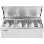 maitseainete hoidik kaanega, sisaldab 3xGN1/4-100mm mahuteid roostevabast terasest | Adexa CHE03AFL - Image 3