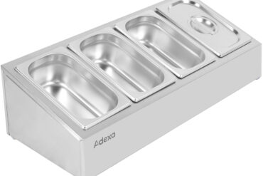 Maitseaine Hoidja, Sisaldab 4Xgn1/4-100Mm Kaanega Nõud Roostevabast Terasest | Adexa Che04A