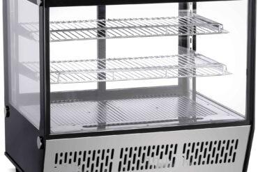 Kaubanduslik külmik 120 liitrit 2 riiulit Must & Roostevaba teras Lame esiosa | Adexa CW120