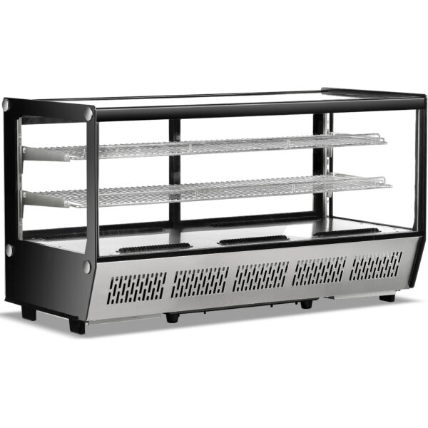 Kaupluse külmik 200 liitrit 2 riiulit Must ja roostevaba teras Lame esiosa | Adexa CW200