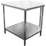 Töölaud Nurgamoodul Roostevaba Teras 900X900X700X700X900Mm Alumine Riiul | Adexa Cwt1070R - Image 2