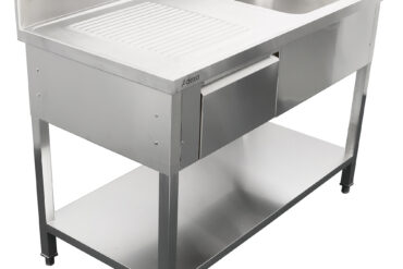 Valamu Roostevaba teras 1400x700x900mm 1 kauss paremal 1 sahtel Pritsmekaitse | Adexa DSA140701DR