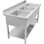 Valamu Roostevabast Terasest 1800X700X900Mm 3 Kaussi, Pritsmekaitse | Adexa Dsa345