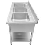 Valamu Roostevabast Terasest 1800X700X900Mm 3 Kaussi, Pritsmekaitse | Adexa Dsa345 - Image 4