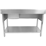 Valamu roostevabast terasest 1000x700x900mm 1 kauss paremal Splashback | Adexa YLS107BR1 - Image 6