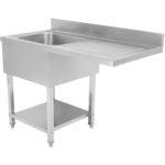 Valamu nõudepesumasinatele, 1 Vasak valamu, alumine riiul pritsmekaitse, 1200x700x927mm | Adexa DSB1270L