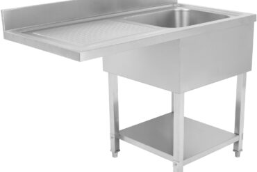 Kaubanduslik nõudepesuvalamu 1 kauss Parempoolne alumine riiul pritsmeplaat 1200x600x910mm | Adexa DSB1260R