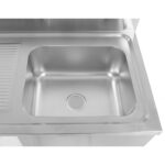 Kaubanduslik nõudepesuvalamu 1 kauss Parempoolne alumine riiul pritsmeplaat 1200x600x910mm | Adexa DSB1260R - Image 7