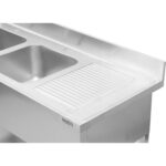 Topeltvalamu Roostevabast Terasest 1500X600X950Mm, 2 Kaussi Vasakul, Pritsmekaitsega | Adexa Dsd1560L - Image 5