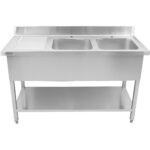 Topeltvalamu Roostevabast Terasest 1800X700X950Mm 2 Kaussi Paremal Pritsmekaitsega | Adexa Dsd1870R - Image 5