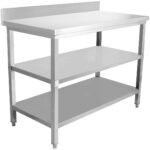 Töölaud Roostevaba Teras 3 Tasandit Pritsmekaitse nelikantjalad 1400X700X900Mm | Adexa Dw3T14070B