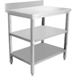 Töölaud, Roostevaba Teras, 3 Tasandit, Pritsmekaitse, Ruudukujulised Jalad, 1000X700X900Mm | Adexa Dw3T10070B