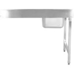 Pealelaadimislaud Vasak pool 1200x650x850mm Kraanikausiga Pritsmekaitsega Roostevaba teras | Adexa DWITA1265L - Image 2