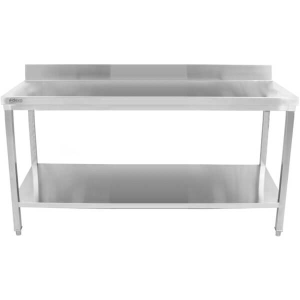Premium töölauad ärikasutuseks roostevabast terasest alumise riiuli ja äärega 1800x600x900/950mm | Adexa DWT18060