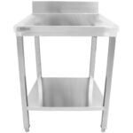 Premium  Töölaud Roostevaba Teras Alumine Riiul Tagaserv 700X700X900/1000Mm | Adexa Dwt7070