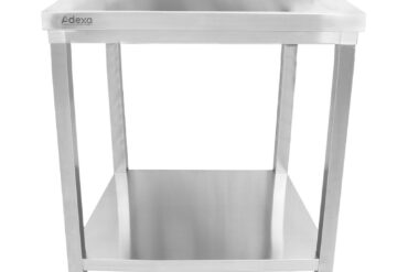 Premium  Töölaud Roostevaba Teras Alumine Riiul Tagaserv 700X700X900/1000Mm | Adexa Dwt7070