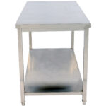 Töölaud, Roostevaba Teras, Alumine Riiul, Ruudukujulised Jalad, 1400X700X850Mm | Adexa Dwtf14070Wo - Image 2