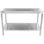 Professionaalne töölaud roostevabast terasest põrandariiuliga 1600x700x900mm | Adexa THATS167