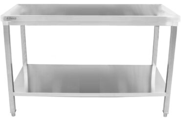 Töölaud roostevaba teras Alumine riiul Ruudukujulised jalad 1600x600x850mm | Adexa HWT16060