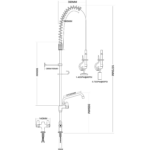 Eelpesupihusti Swing-tüüpi segisti Lauaplaadile paigaldatav Topelt sisselaskeavaga Kõrgus 1000 mm Roostevaba teras | Adexa EQ2801A12 - Image 2