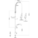 Eelloputusdush segistiga  Kõrgus 1000 mm Roostevaba teras | Adexa EQ2803A12 - Image 2