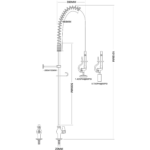 Eelpesu pihusti seade Kõrgus 1000mm Roostevaba teras | Adexa EQ2803A - Image 2