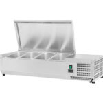 Jahutusega Süvend  1200mm 4xGN1/3 Sügavus 380mm Roostevabast Terasest Kaas | Adexa GA512