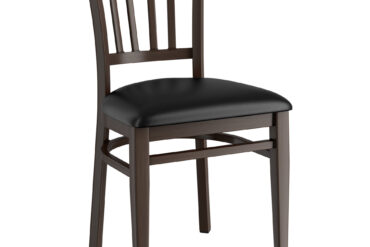 Pähklipuu tool musta vinüülist polsterdatud istmega | Adexa GSW0008BLACKCUSHION