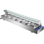 Bain Marie Klaaskatusega Pritsmekaitsega 6Xgn1/2 | Adexa Hbm26 - Image 5