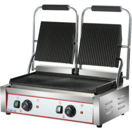 Raskekaaluline kaksik Panini kontaktgrill, ribitud 3,6 kW, kahe tsooniga | Adexa HEG813