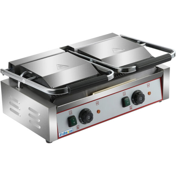 Raskekaaluline kaksik Panini kontaktgrill, ribitud 3,6 kW, kahe tsooniga | Adexa HEG813 - Image 2