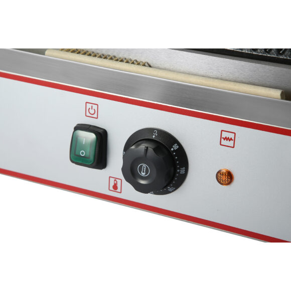 Raskekaaluline kaksik Panini kontaktgrill, ribitud 3,6 kW, kahe tsooniga | Adexa HEG813 - Image 4