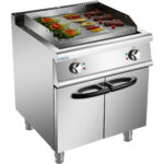 Professionaalne Elektriline Plaatgrill Aluskapiga 9kW Sile/Rihveldatud 700mm Sügav | Adexa HER706A