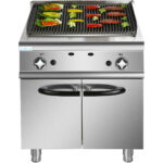 Professionaalne gaasil töötav laavakivi-grill kapialusel 18kW 900 mm sügavusega | Adexa HGL907 - Image 3