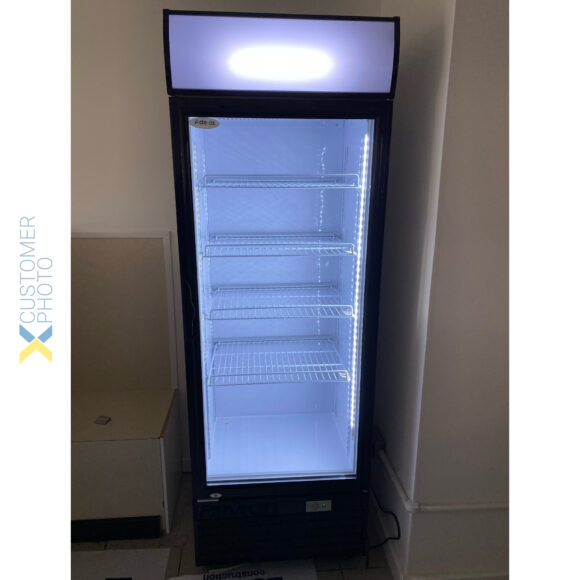 Kaubanduslik pudelijahuti Mini 50 liitrit Staatiline jahutus Klaasuksega Must/Valge Valgustusega varikatus | Adexa LG50 - Image 2