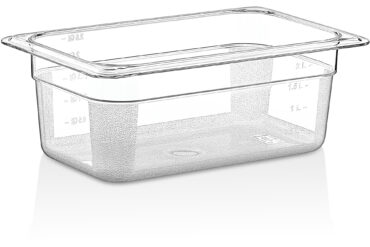 Polükarbonaat GN-nõu Pann GN1/4 Sügavus 150mm Läbipaistev | Adexa P8146