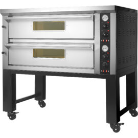pitsaahi koos alusega Elektriline 2 kambrit 9+9 pitsat x 33 cm 500°C Mehaanilised juhtnupud 16,8kW 400V | Adexa PS802