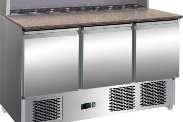 B-KLASSI Pitsa Ettevalmistuslaud 3 ust Roostevaba teras Pitsa pealne 8xGN1/6 Sügavus 700mm | Adexa PZ33 B GRADE