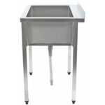 Roostevabast terasest pottide pesemise valamu, 1 kauss, pritsmekaitse, 1200x700x900mm, kandilised jalad | Adexa PSA12070 - Image 4