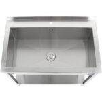 Pottide Pesu Valamu Roostevaba Teras 1 Kauss Pritsmekaitse Alumine Riiul 1200X700X900Mm Ruutjalad | Adexa Psa12070U - Image 3