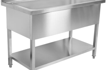 Poti Pesemise Valamu Roostevaba Teras Pritsmekaitse 1500Mm Sügavus 700Mm Ristkülikukujulised Jalad | Adexa Psd15070